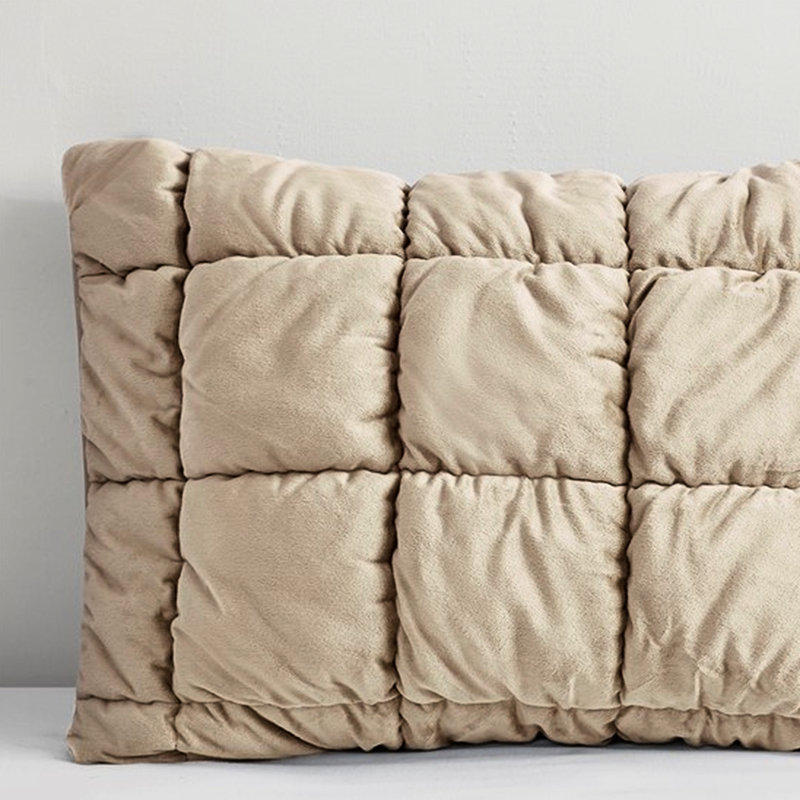 Édredon pour très grand lit 3 pièces, velours avec envers en microfibre, bourre en duvet synthétique, surpiqûres 3D, boîte pour garder le rembourrage en place, lavable à la machine, ensemble 3 pièces brun chaud, visage et rembourrage