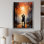 «Lorielle Romantic Couple Landscape Embraces The Sunset I», reproduction sur toile