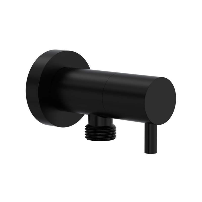 Handshower Outlet with Integrated Volume Control, Matte Black