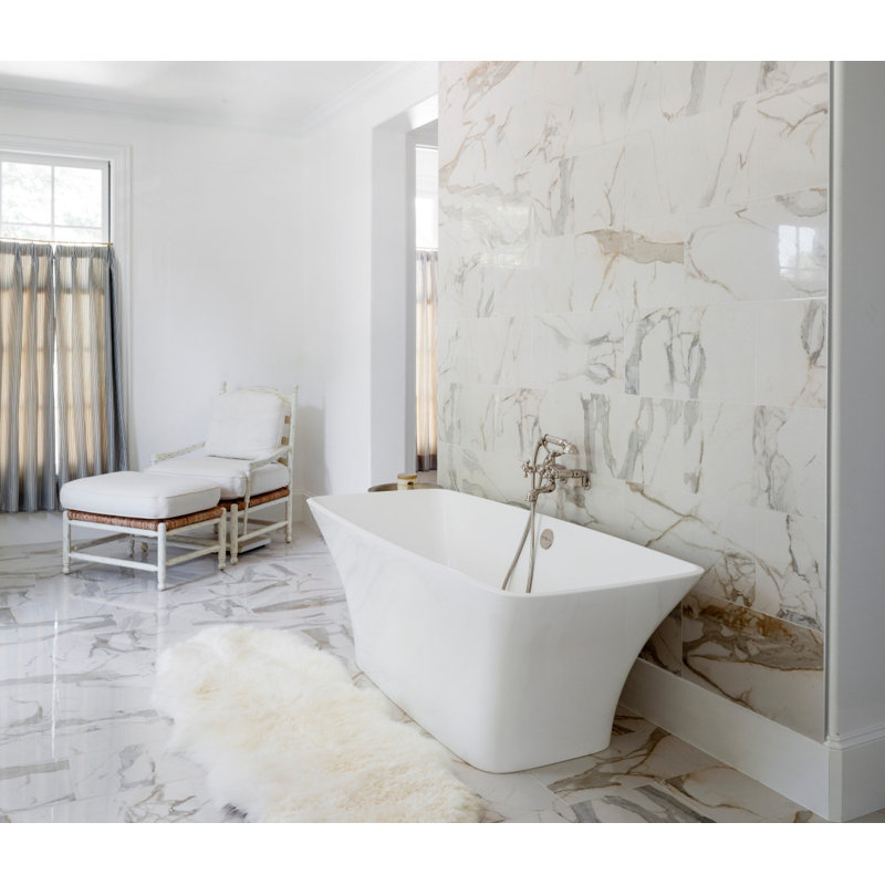 Arcana Exposed Wall Mount Tub Filler, Polished Nickel