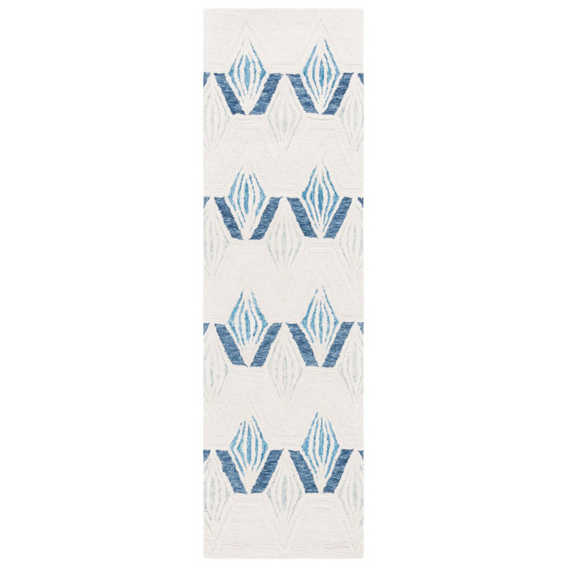 Metro Hand Tufted Wool Pile Geometric Rug, Runner 2'3" x 8'