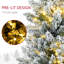 Grand sapin de Noël artificiel pré-éclairé avec 210 lumières à DEL blanc chaud et 499 pointes pour la décoration de Noël-1487266624