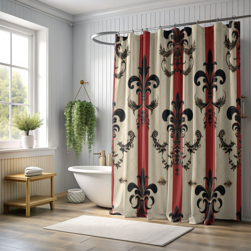 Rideau de douche Opulent Damask - Premium, H 74 po x l 71 po