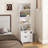 58.11" Tall Night Stand With Bookshelf, Nightstand With 2 Storage Drawers, 2 In 1 Bedside Table For Bedroom-1872254478