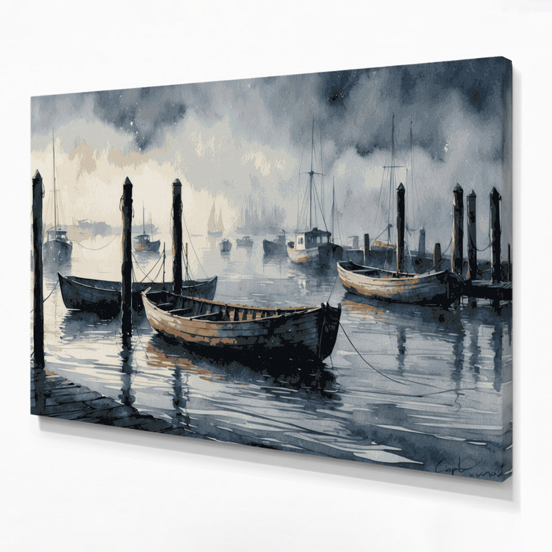 Art mural sur toile gris, "Coastal Cape Cod", H 11 po x l 14 po
