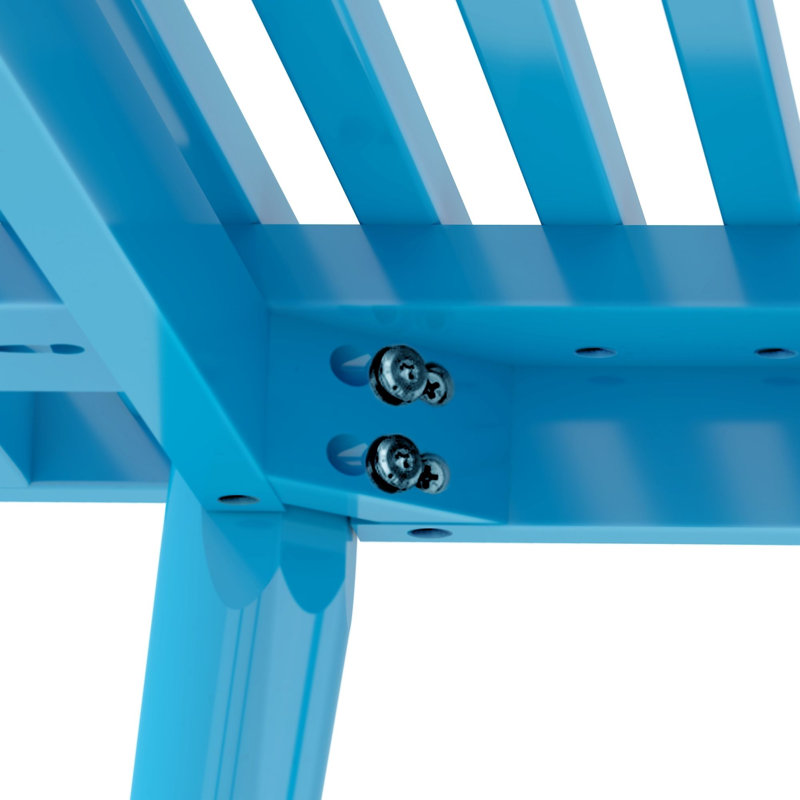Banc en bois Levitus, Bleu sarcelle, H 17,5 po x l 41,25 po x P 16,5 po