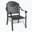 Ensemble de chaises de patio 4 pièces empilables en fonte d'aluminium avec un design sculpté exquis et des coussins résistants aux intempéries-192174575