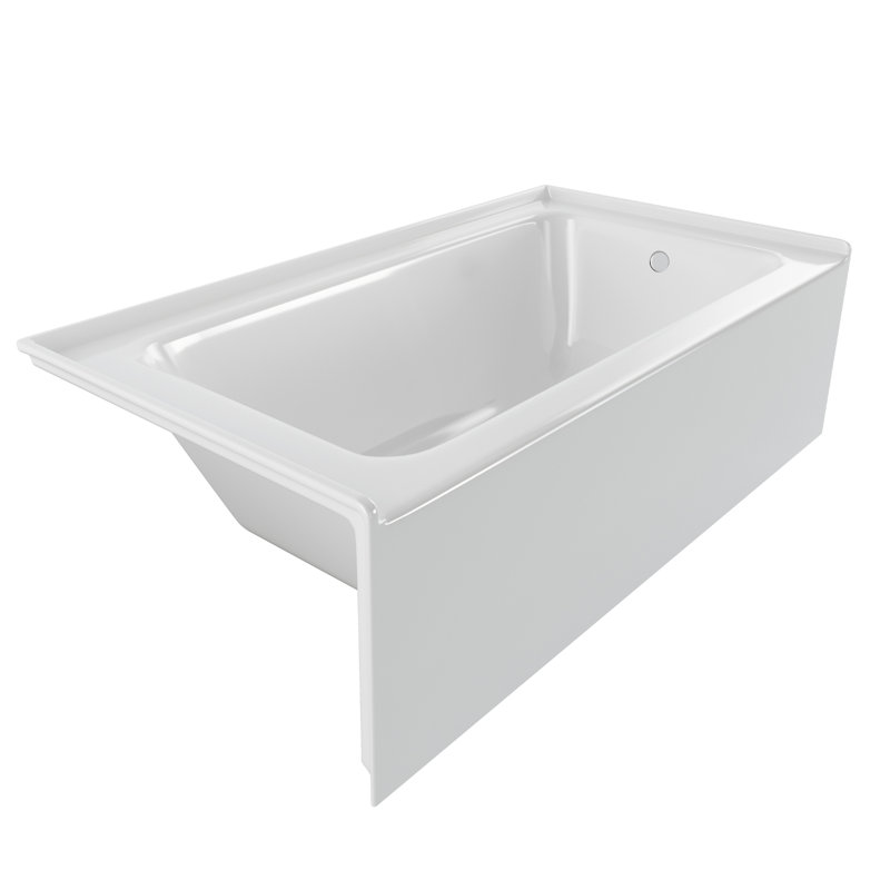 60" x 32" Alcove Soaking Acrylic Bathtub, Right