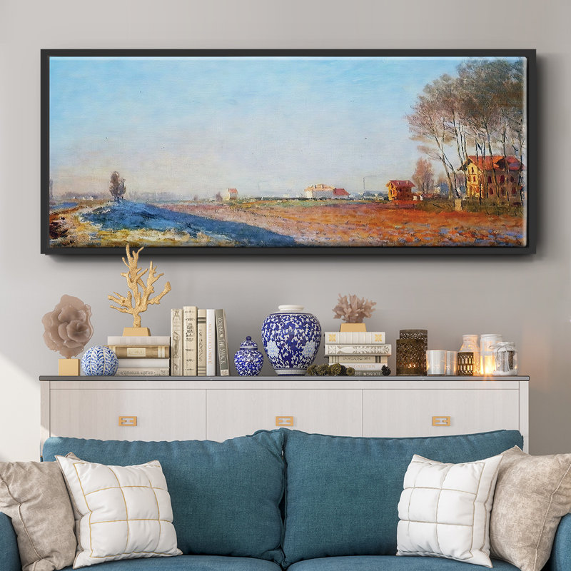 «The Plain of Colombes, White Frost» - toile encadrée, H 20 po x l 50 po