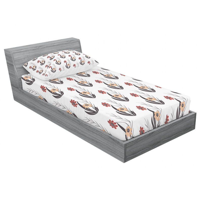 Microfiber Geometric Sheet Set, Twin Sheet Set with Fitted Sheet