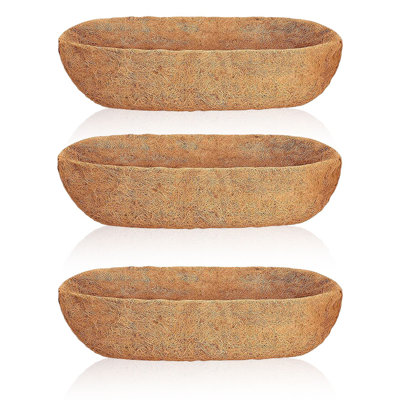 3 pièces 24 po / 30 po / 36 po à travers les doublures de coco pour les jardinières Pot de coco coco pour fenêtre suspendue au panier demi-lune