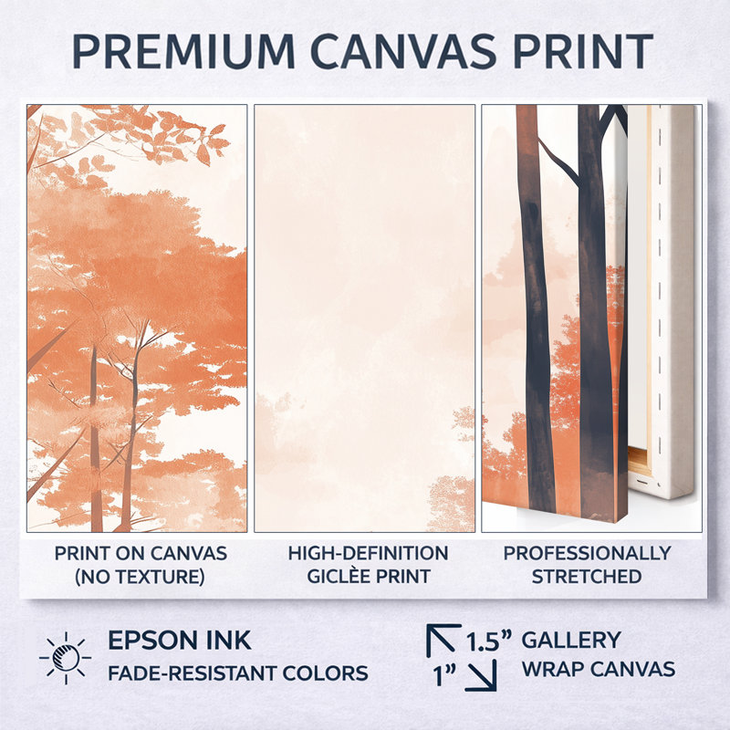 Forêt d'automne, art mural, toile d'automne, forêt, automne, Toile tendue, H 44 po x l 34 po