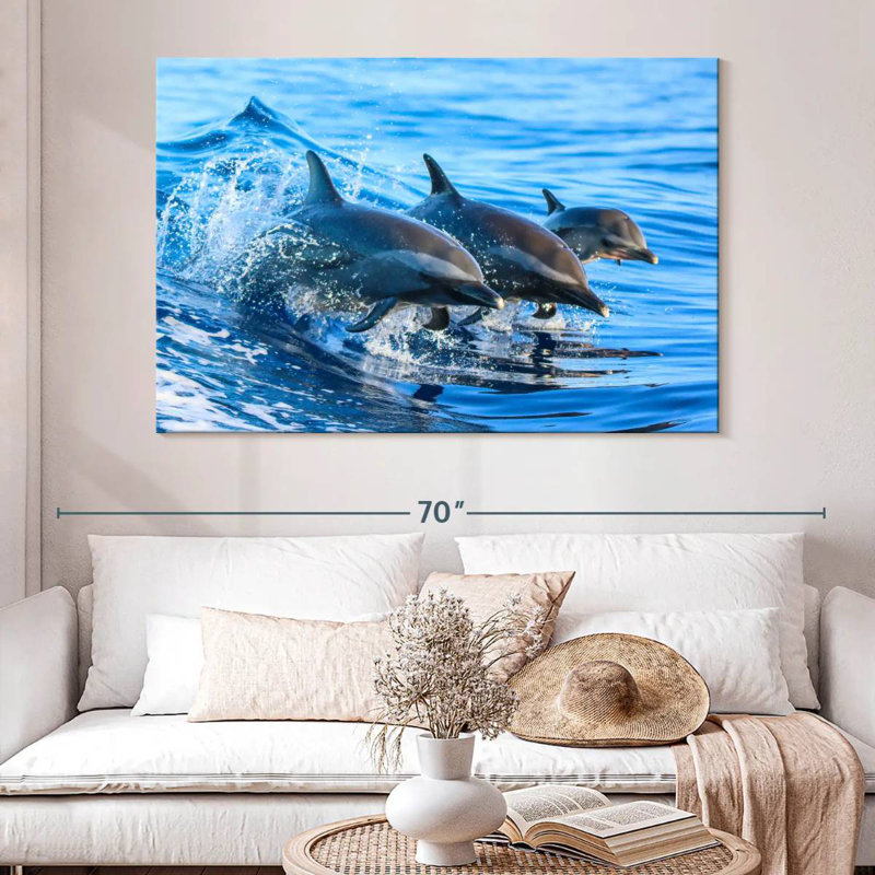Crowle Surfing Dolphins, 34" H x 51" W