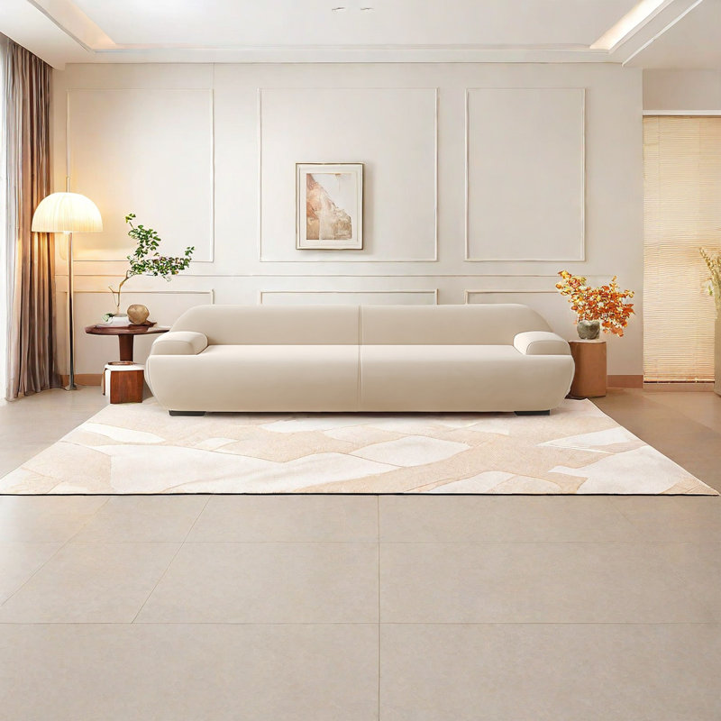 Banc rembourré Hamidiye Leathaire, H 23,62 po x l 70,86 po x P 19,68 po, Beige