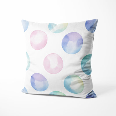Modern Accent Pillow - Polka Dots Sweet Circles Printed Throw Pillow