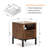 Miller Solid Wood Nightstand, Rustic Bedroom Side Table with Storage