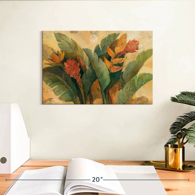 Harnek, fleurs rétro des tropiques, H 8 po x l 12 po