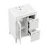 Meuble-lavabo 24 po avec lavabo, armoire en bois massif blanc, porte, deux tiroirs, lavabo à tablette réglable, armoire, tablette, tiroirs et porte-1273395406