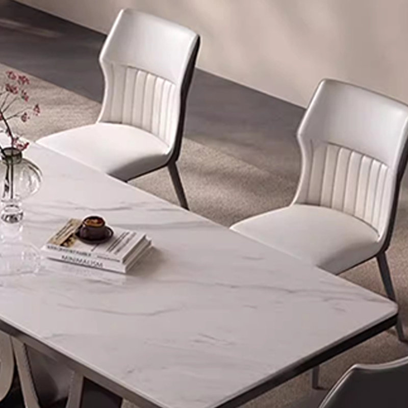 Nouvelle table et chaise de salle à manger rectangulaire simple, H 29,5 po x L 70,8 po x l 35,4 po, Blanc