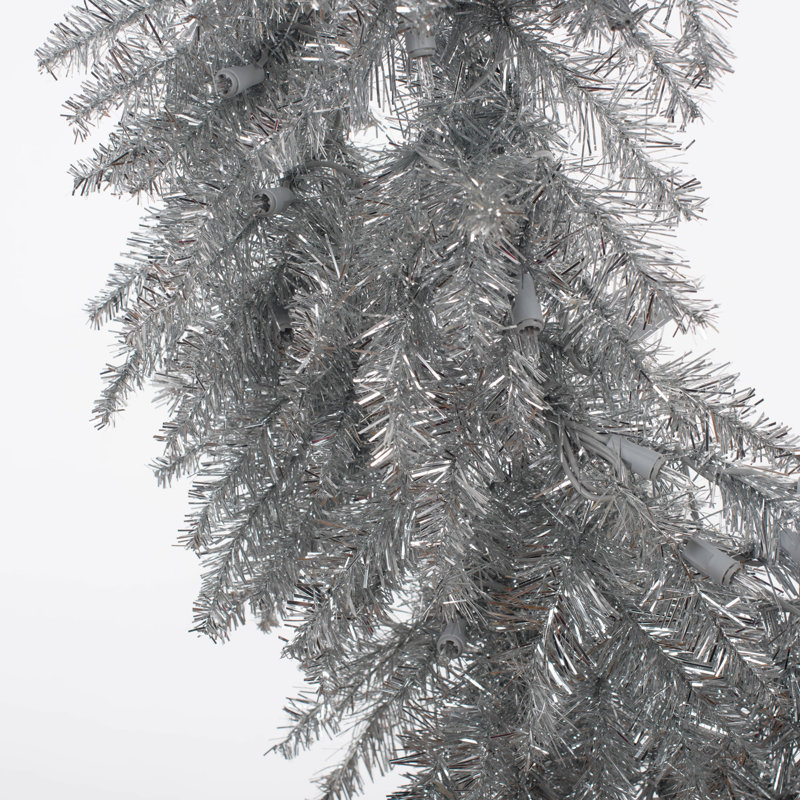 Couronne de Noël artificielle en PVC, H 36 po x l 36 po x P 5 po, Argent