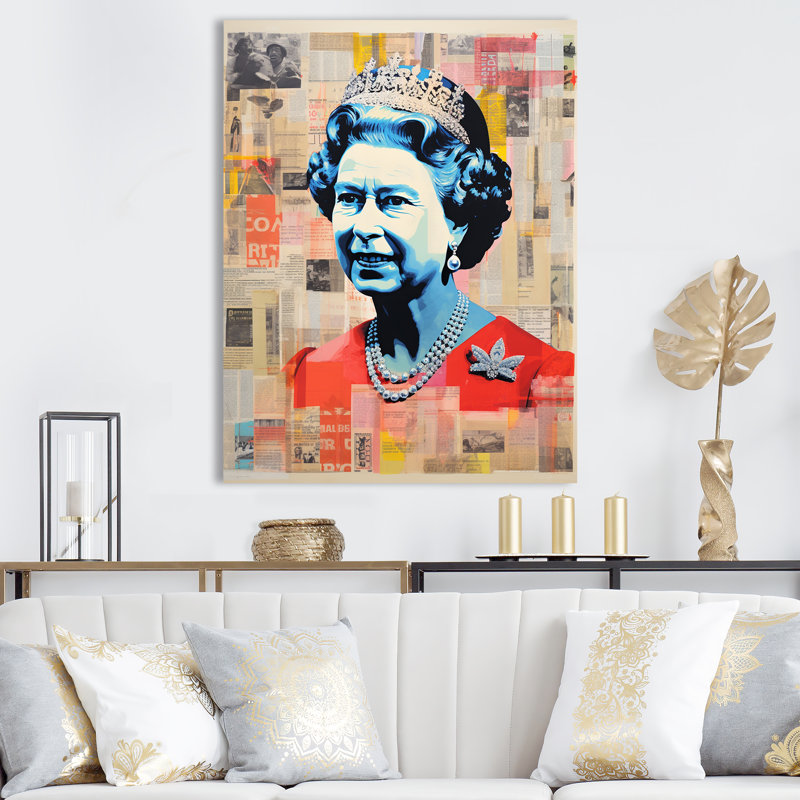 Pop Art Queen Elizabeth's Magazine III, Toile tendue, H 20 po x l 12 po x P 1 po