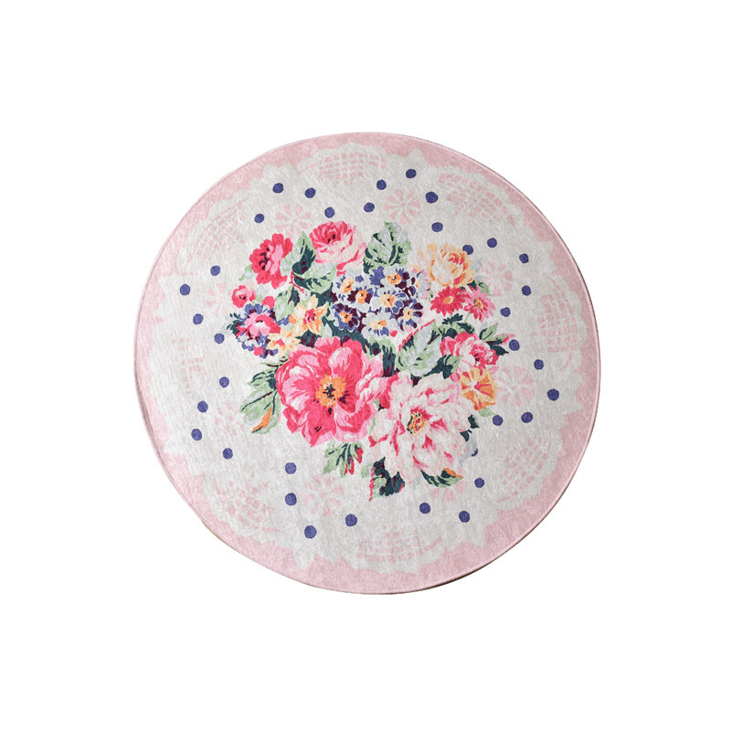 Tapis de bain antibactérien 100% polyester d'un diamètre de 55,1 pouces | Dessous antidérapant, hauteur des poils: 0,4 pouce, 700 grammes par mètre carré | Lavable à la machine, durable et élégant pour la sécurité et le confort de la salle de bain