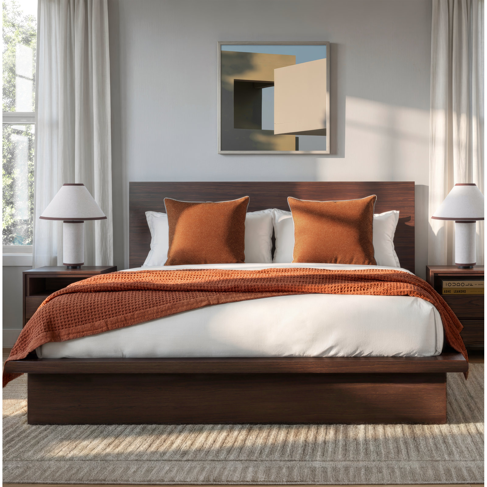 Soleil Platform Bed, Queen, Brown