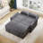 Modern Linen Upholstered Reclining Sleeper Sofa Bed-1375822765