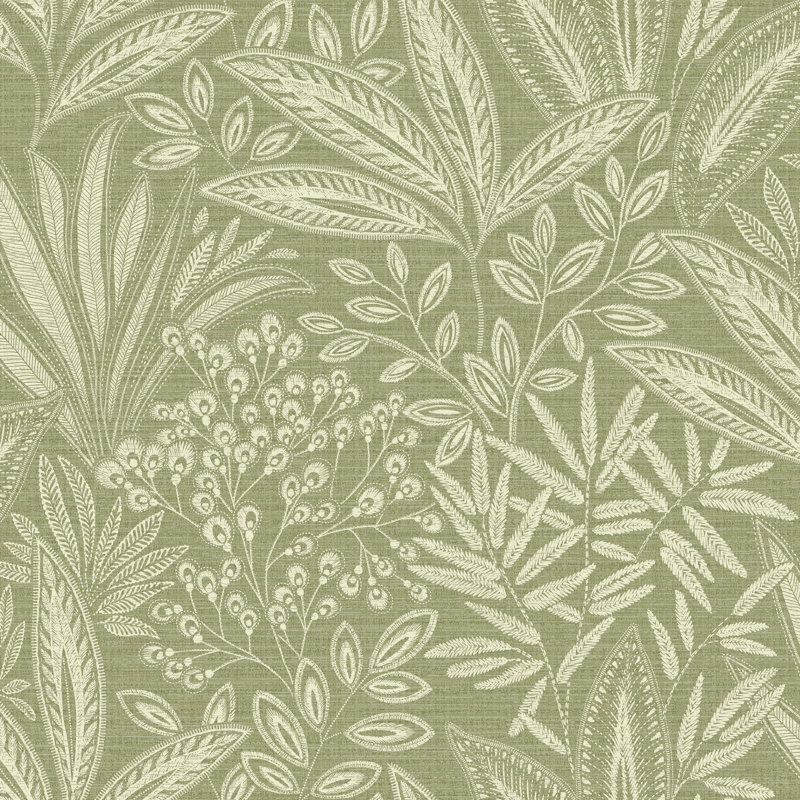 Cliffo 10.5m x 52cm Textured Non-Pasted Wallpaper Roll, Green