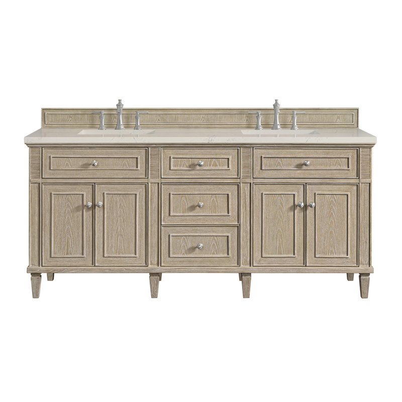 Lorelai 72'' W Double Vanity, Whitewashed Oak, Siberian