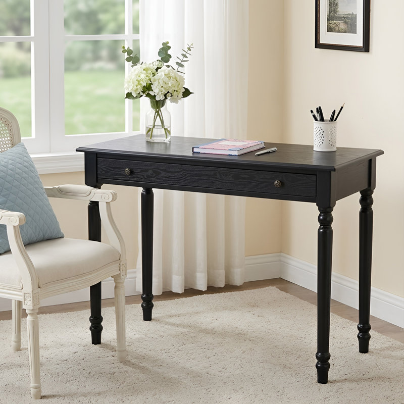 Bureau d'ordinateur contemporain avec tiroir de rangement Contemporary Home Office, Noir