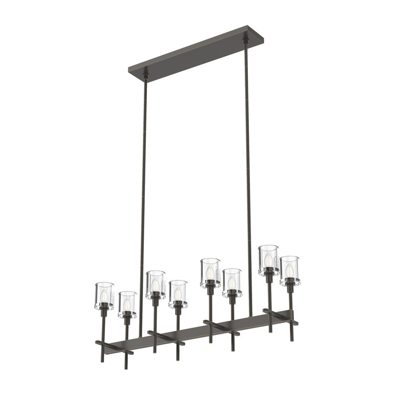 Salita 8 - Light Kitchen Island Pendant, Clear Crystal, Urban Bronze
