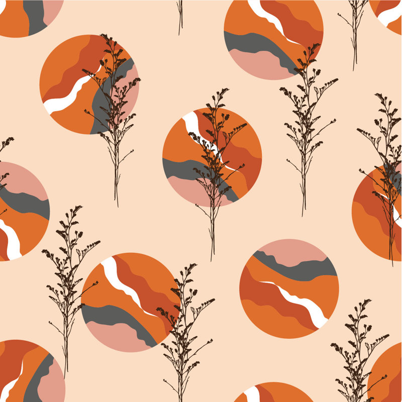 Floral Tile, 2.08' W x 10.42' L