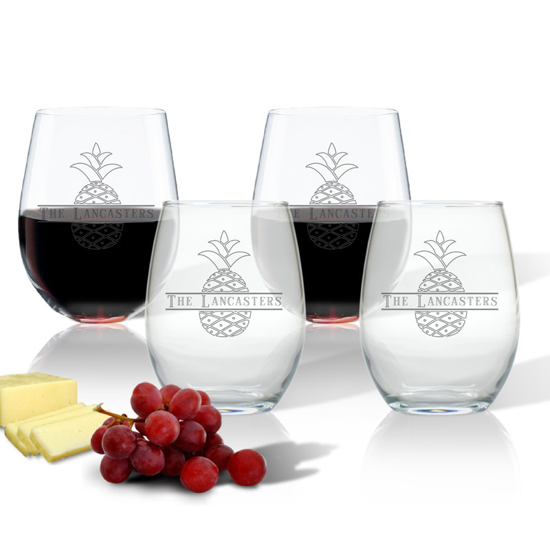 15oz. Handmade Wine Glass Set, Yes