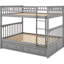 Lit double superposé au dessus avec tiroirs gris - convertible pour la chambre à coucher grise-173286156-173286146