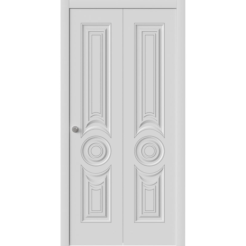 Portes coulissantes pliantes pour garde-robe | Émail impérial blanc 1855 | Ensemble de quincaillerie pour moulures robustes | Portes de garde-robe de chambre en bois massif