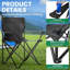 Ensemble de 4 chaises de camping pliantes pour adultes, chaises de jardin pliables avec sac de transport et porte-gobelet, conception compacte pour le camping, la plage, les pique-niques et les supports de pêche 300 lb (noir)
