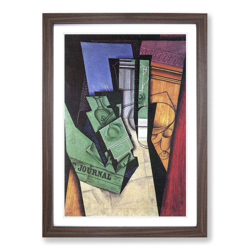 Breakfast by Juan Gris - Picture Frame Graphic Art, 48cm H x 36cm W x 2cm D, Walnut