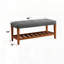 Banc en tissu avec finition chêne