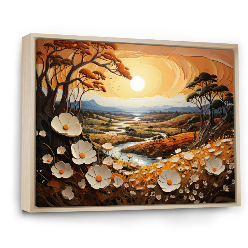Meuble de campagne «Golden Meadows I» - campagne, Cadre naturel flottant, H 34 po x l 44 po x P 1,5 po