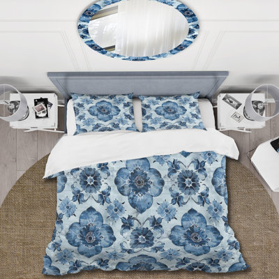 Ensemble de housse de couette floral Baby Blue Rustic