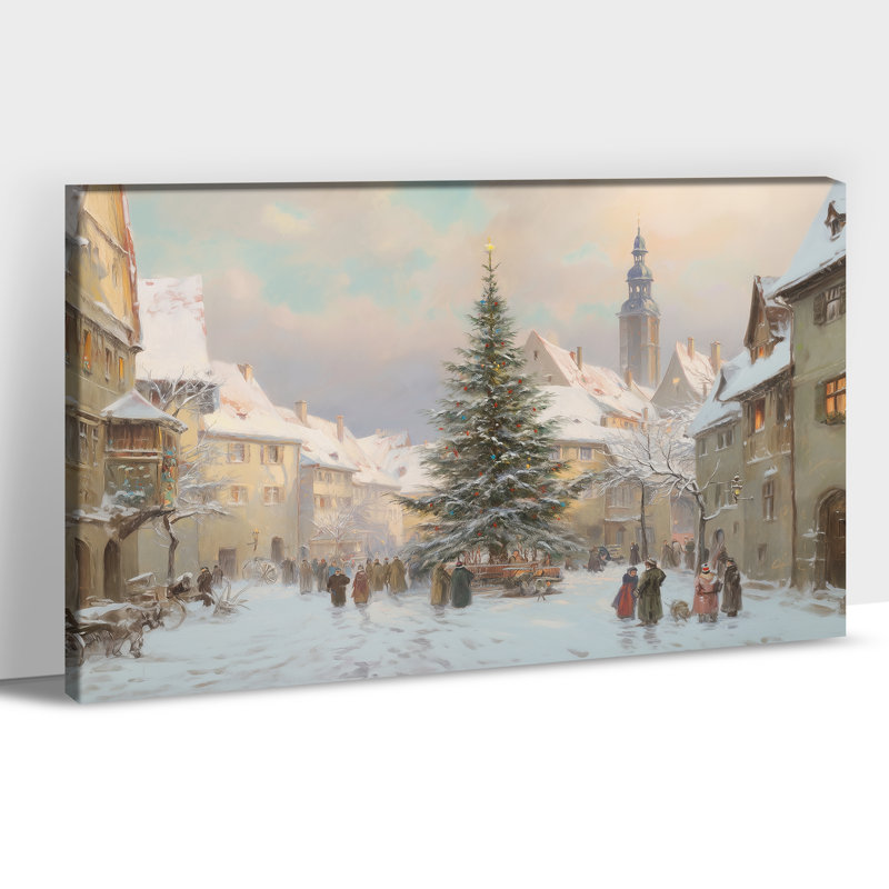 Art mural en toile Winter Town, H 28 po x l 40 po