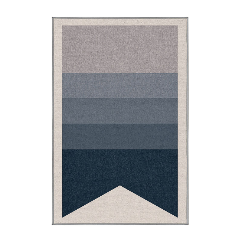 Soft Plush Eudy July 4Th Modern & Contemporary Abstract Area Rug in Gray – Gray Binding, 8x10