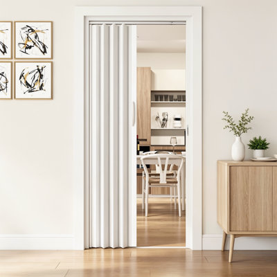Porte accordéon pliable double paroi Loft Series Premium, 81 cm de large, blanche, idéale pour séparer une pièce ou créer un placard en toute intimité. Durable et facile à installer.