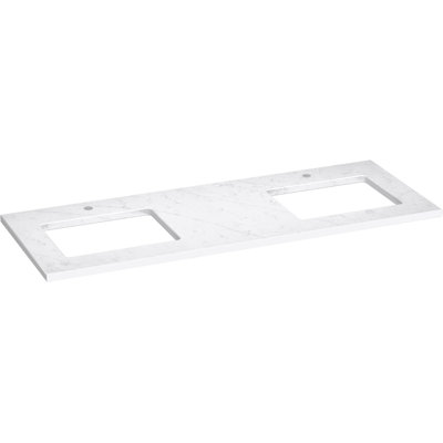 Silestone Quartz 61-In Vanity Top With Double Rectangle Cutouts