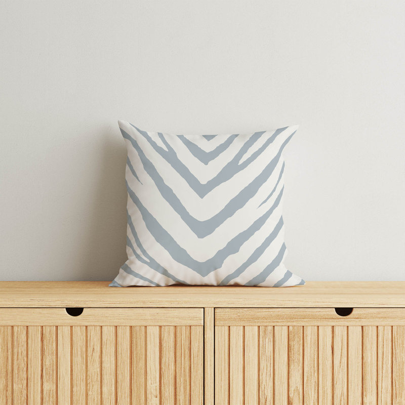 Coussin Zebra, H 20 po x l 20 po, Bleu ardoise / bleu
