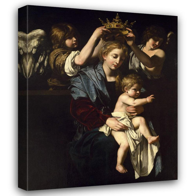 "Virgin and Child with Angels" by  Bartolomeo Cavarozzi - Gallery Wrap Canvas Wall Art, 24" H x 17" W