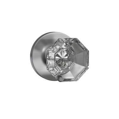 Fausse poignée Bravura en argent nickelé satiné rond rond de style contemporain Bancroft