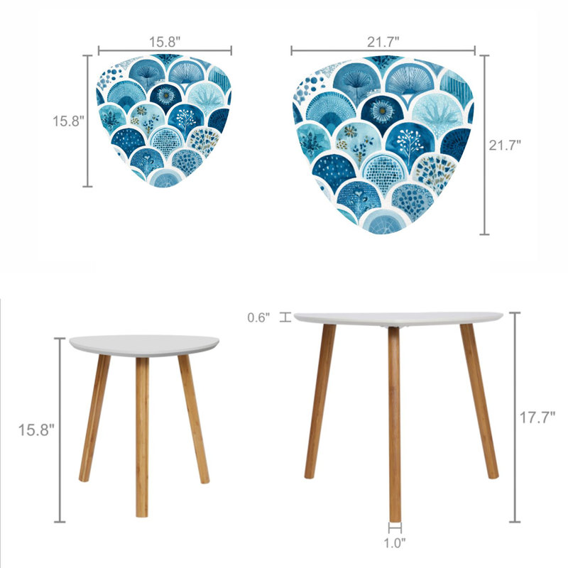 Ensemble de 2 tables basses gigognes Triangle
