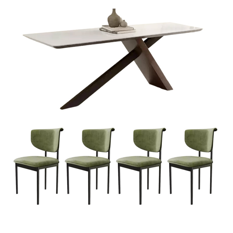 Ensemble de table de salle à manger rectangulaire de style français, Blanc, H 29,5 po x L 63 po x l 31,5 po